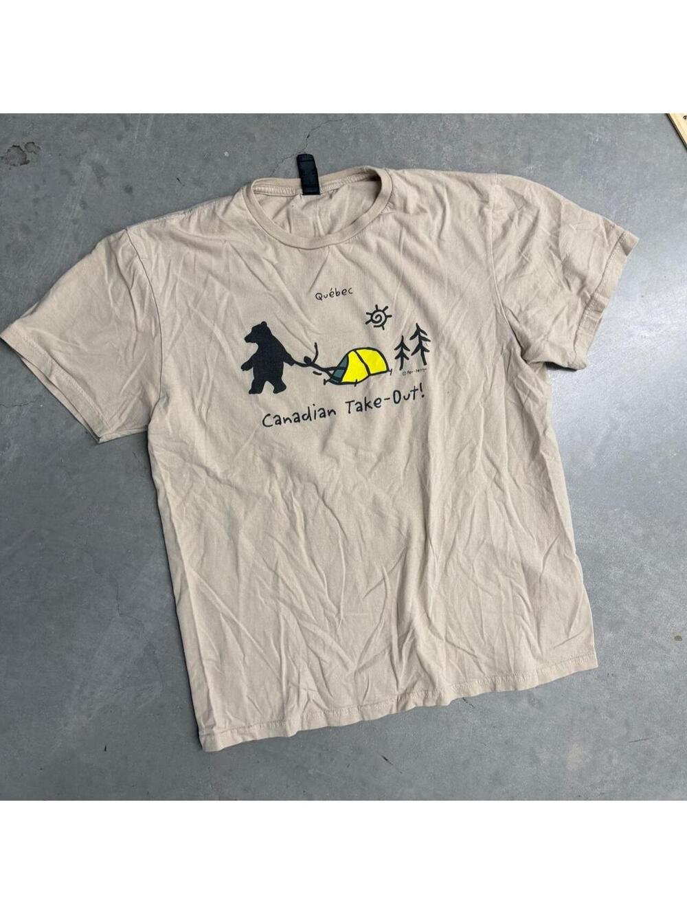 2000's Canadian Take-Out Quebec Camping Tee Sized Medium